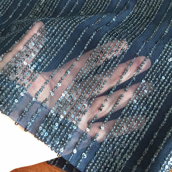 CeCe Bohemian Luxe navy blue sequin mini skirt - Picture 9 of 11